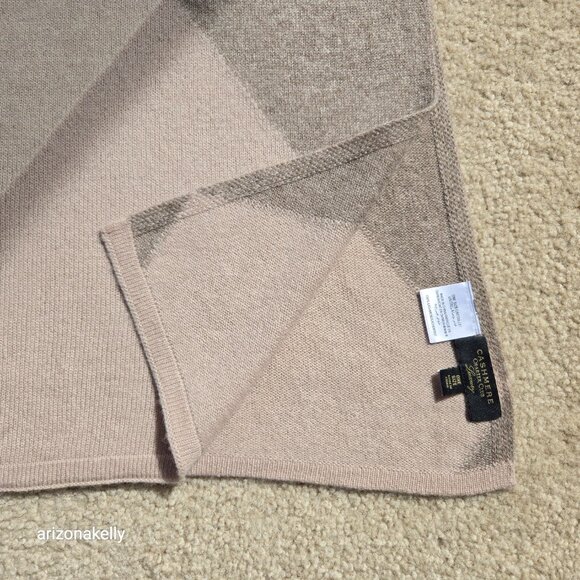 NWOT Cashmere Scarf Diamond Argyle Wrap Charter Club - Picture 5 of 12